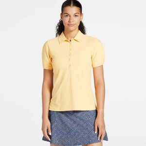 NWT CALIA Puff Sleeve Golf Polo - peachy melon - XS